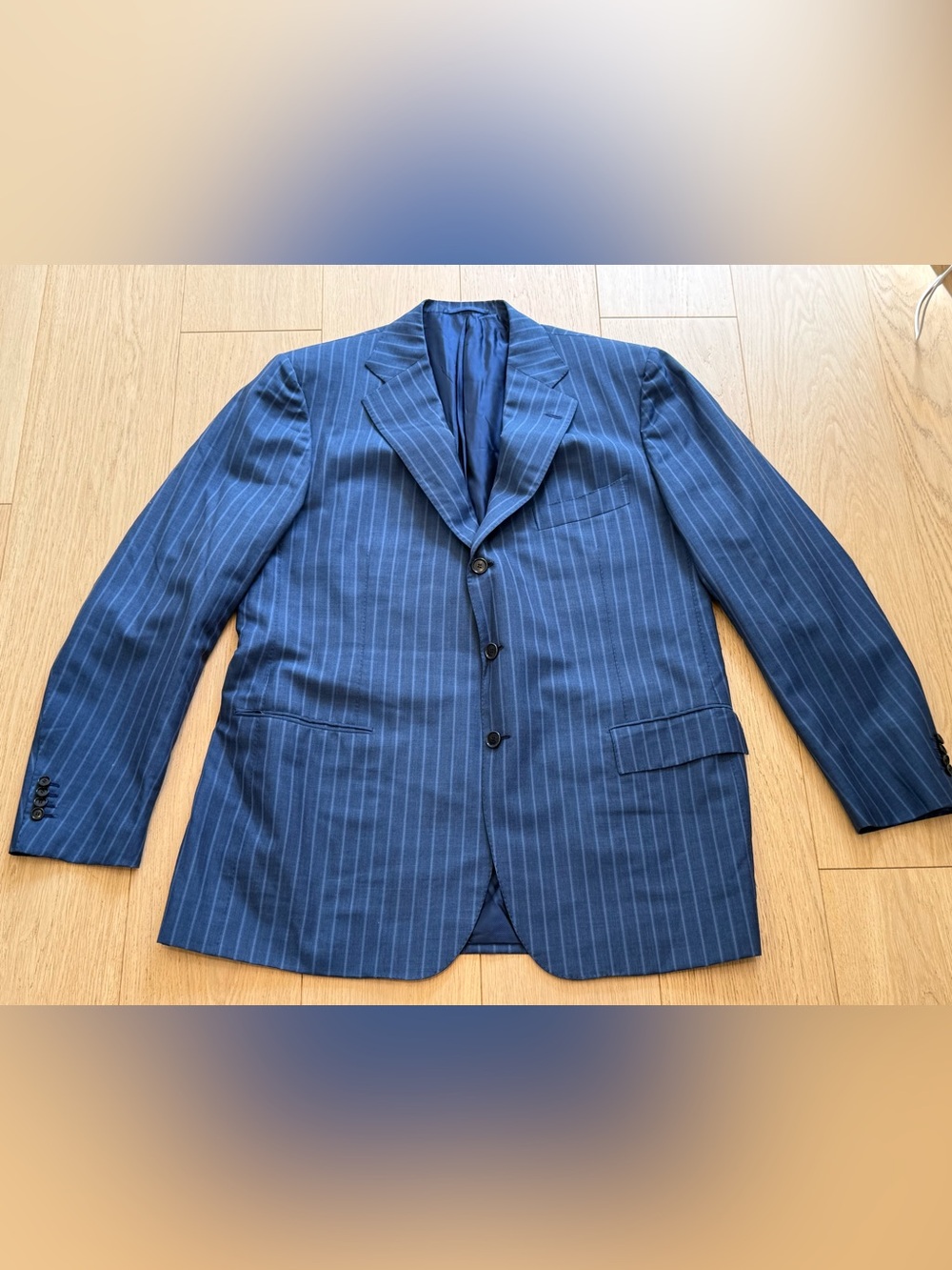 Cesare Attolini Napoli Vintage Wool Mohair Cashmere Pinstripe 2PC Suit Sz 60